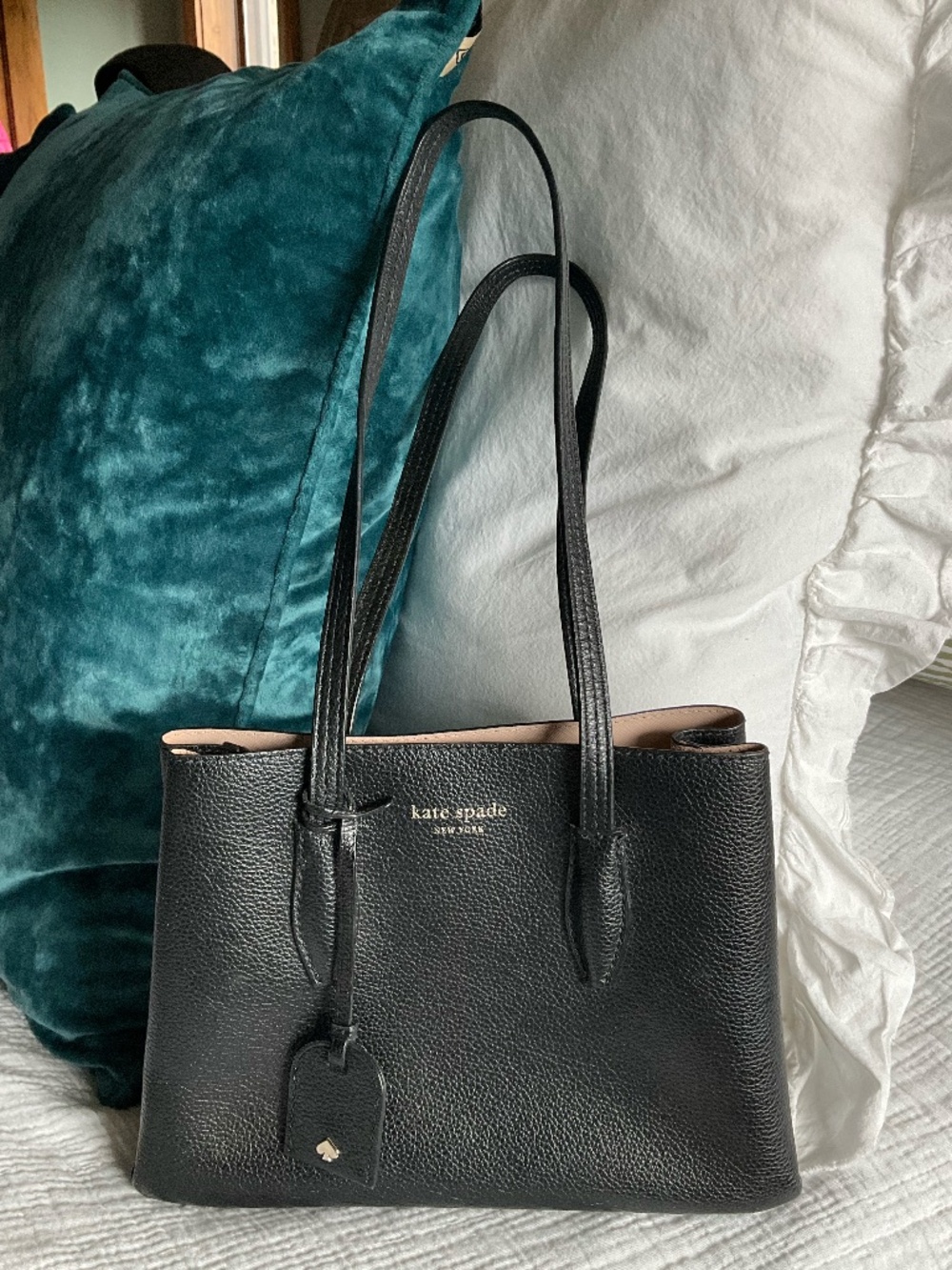 Black Leather Kate Spade Eva Small Leather Handbag